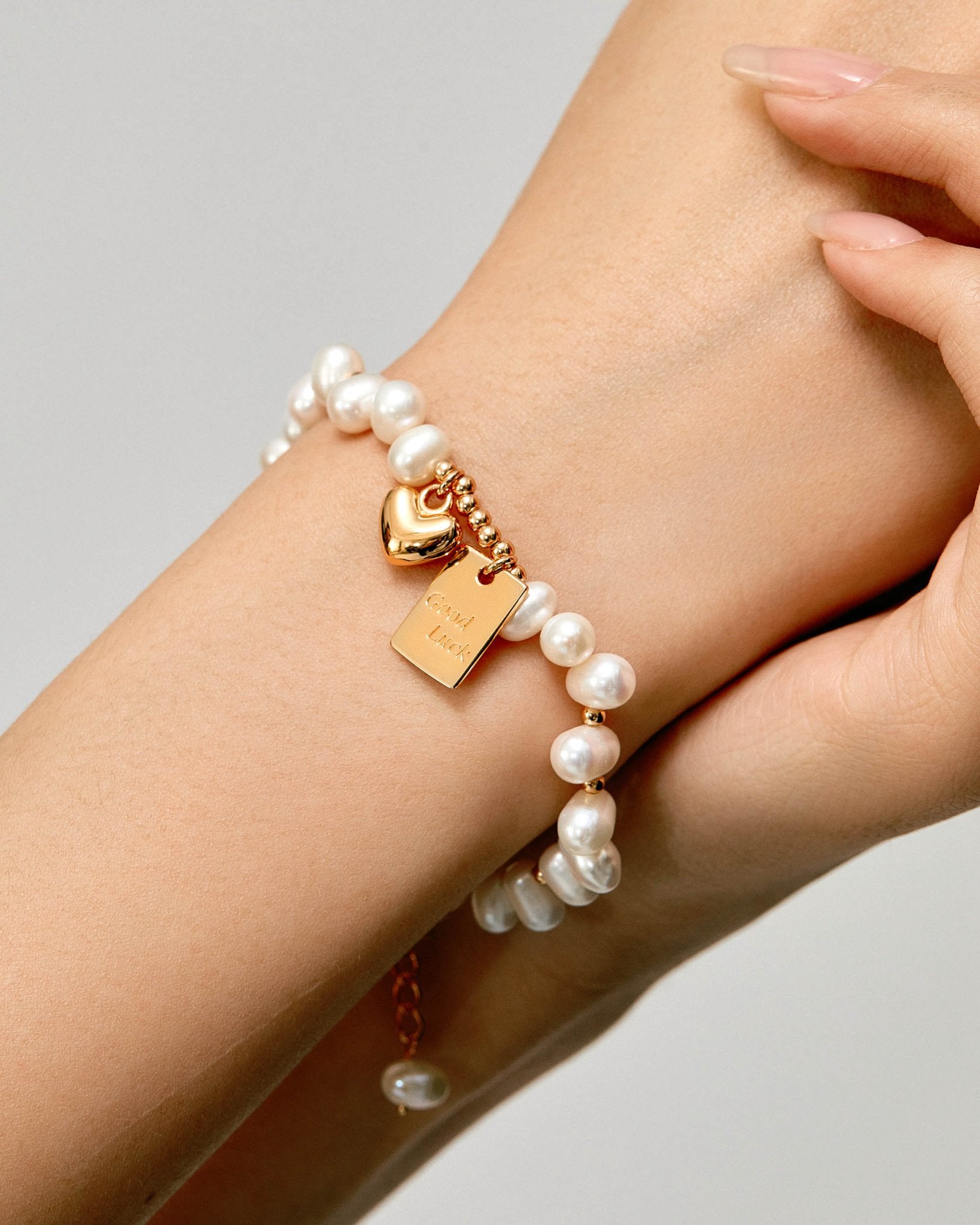 Lucky Baroque Pearl Bracelet - Amber lollipop