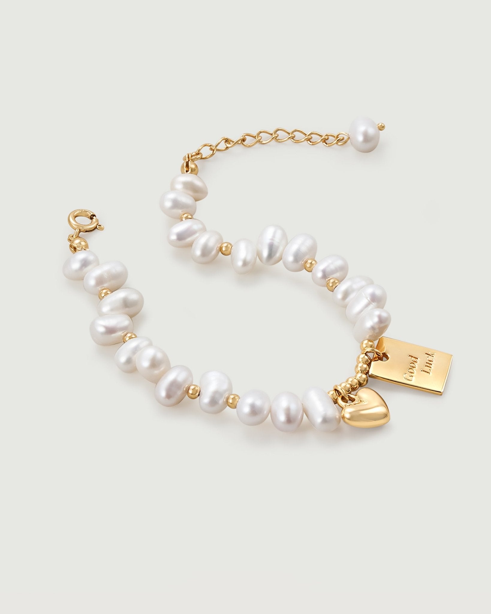 Lucky Baroque Pearl Bracelet - Amber lollipop