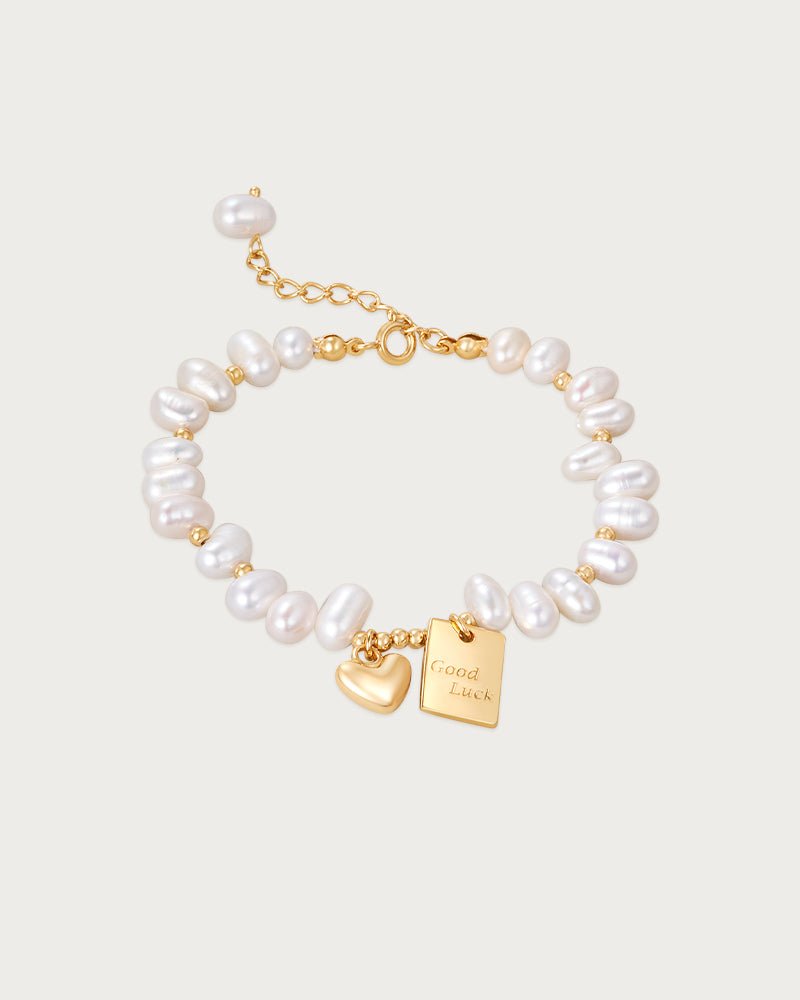 Lucky Baroque Pearl Bracelet - Amber lollipop