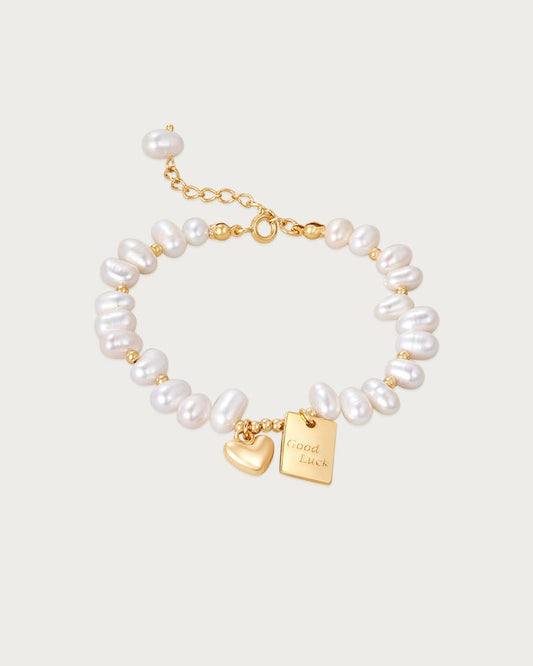 Lucky Baroque Pearl Bracelet - Amber lollipop