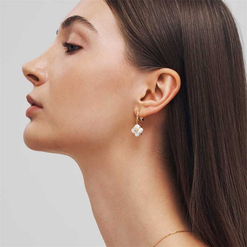 Lucky Clover Pearl Drop Earrings AmberLollipop