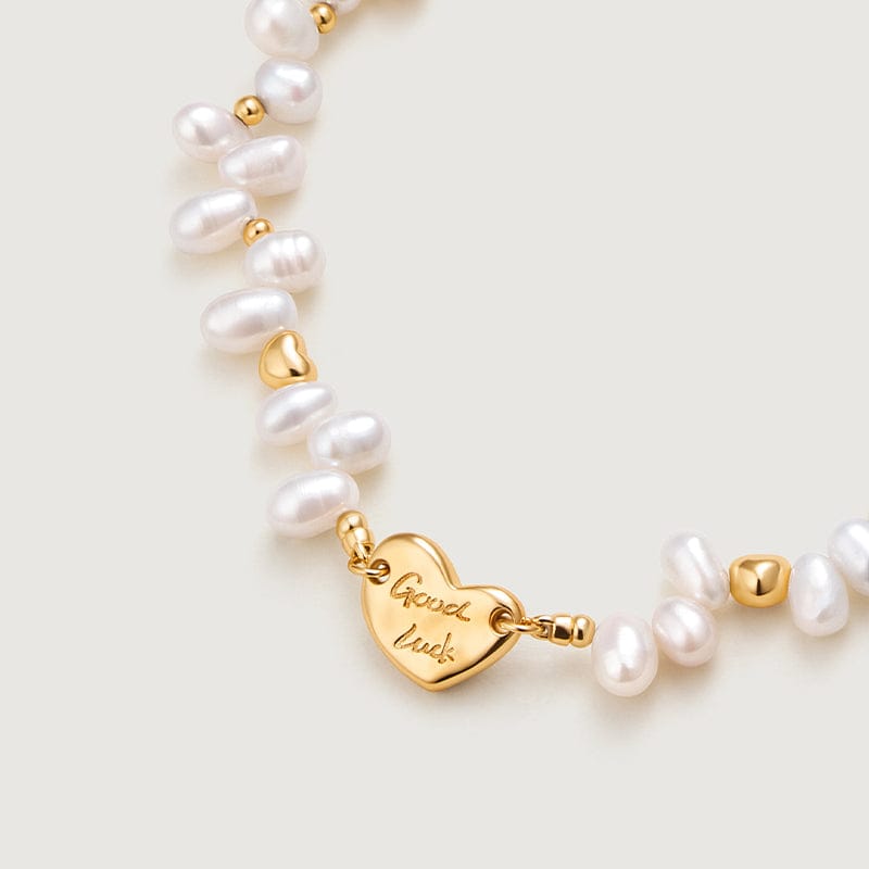 Lucky Heart Pearl Bracelet AmberLollipop