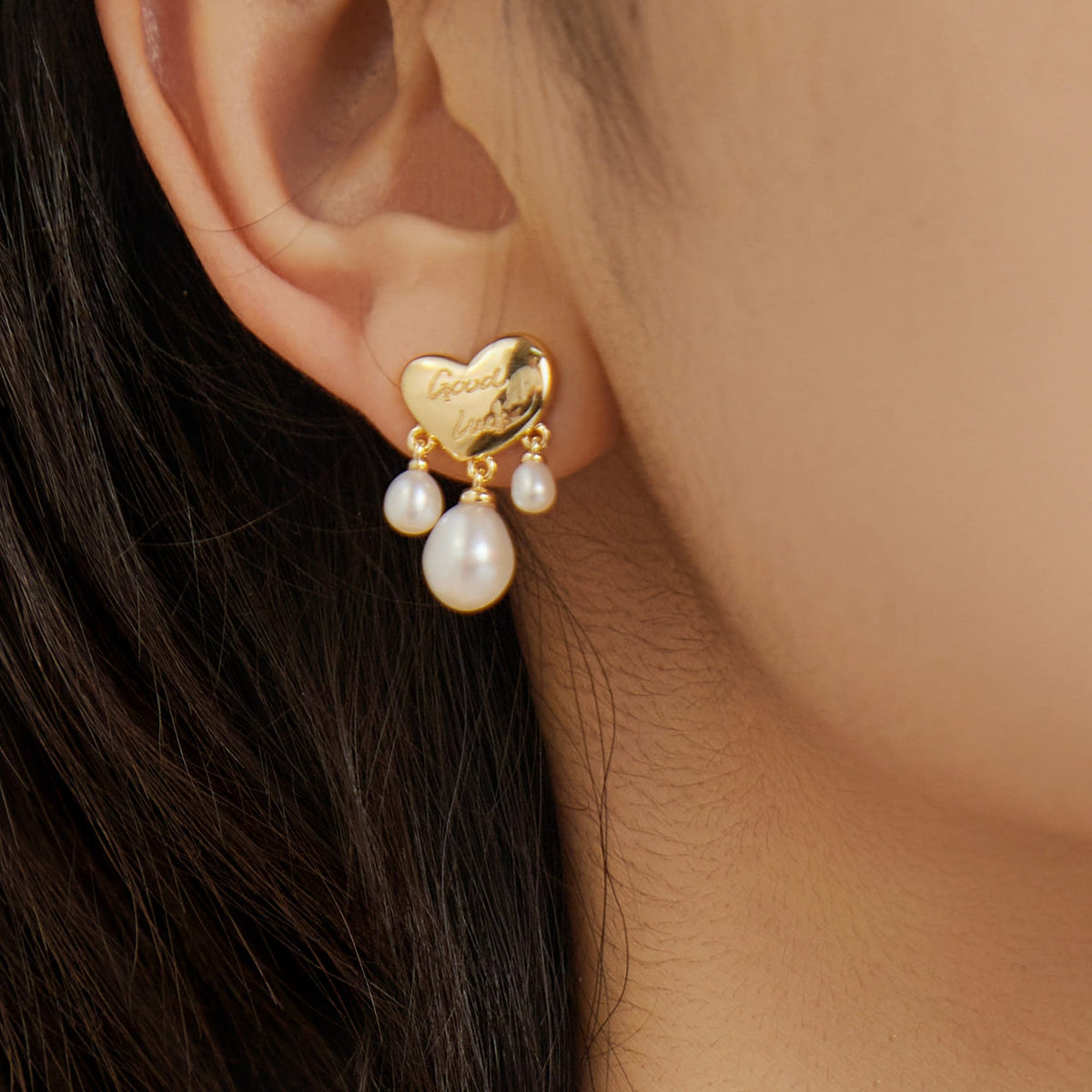 Lucky Heart Pearl Jewelry Set AmberLollipop