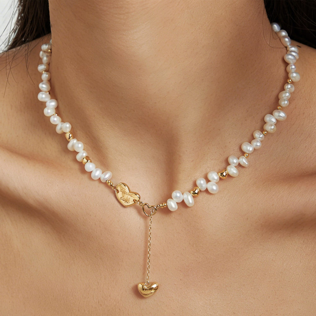 Lucky Heart Pearl Jewelry Set AmberLollipop