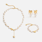 Lucky Heart Pearl Jewelry Set AmberLollipop
