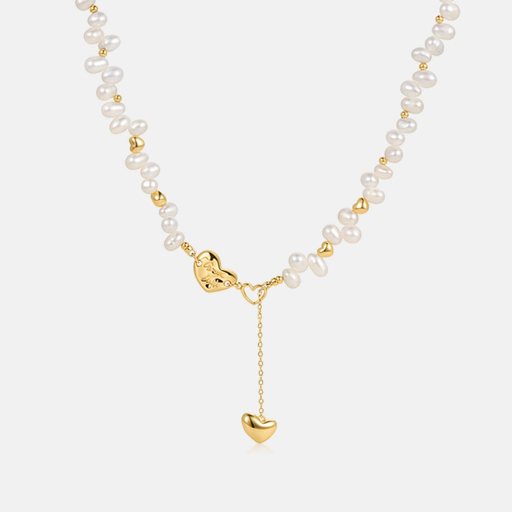 Lucky Heart Pearl Necklace AmberLollipop