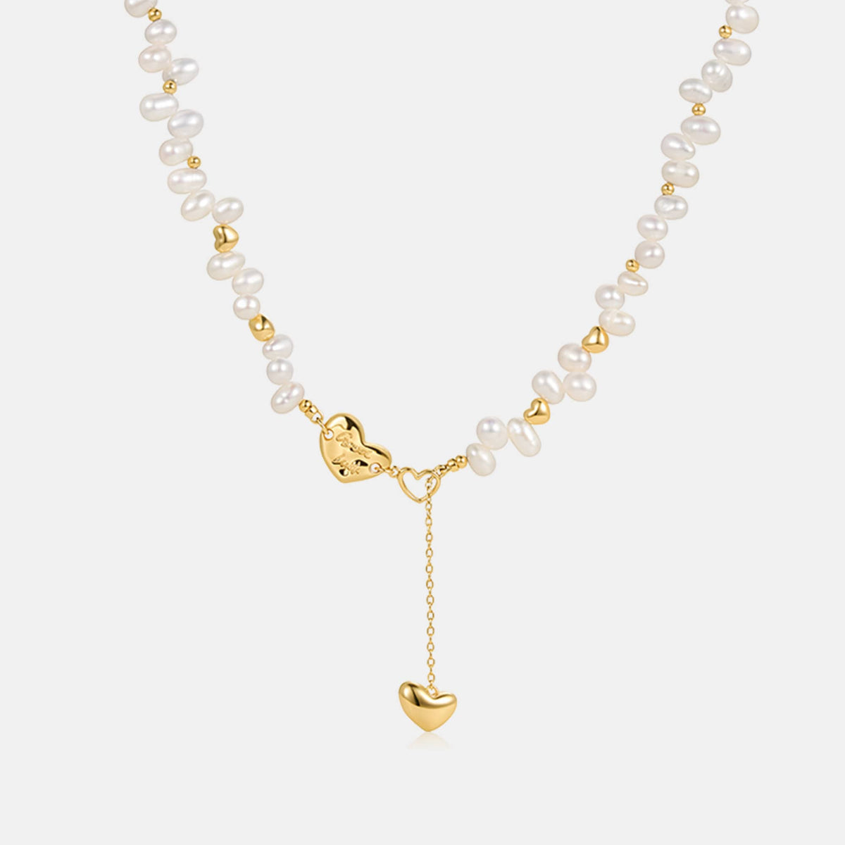 Lucky Heart Pearl Necklace AmberLollipop
