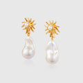 Midsummer Sun Baroque Pearl Drop Earrings Gold - Amber Lollipop