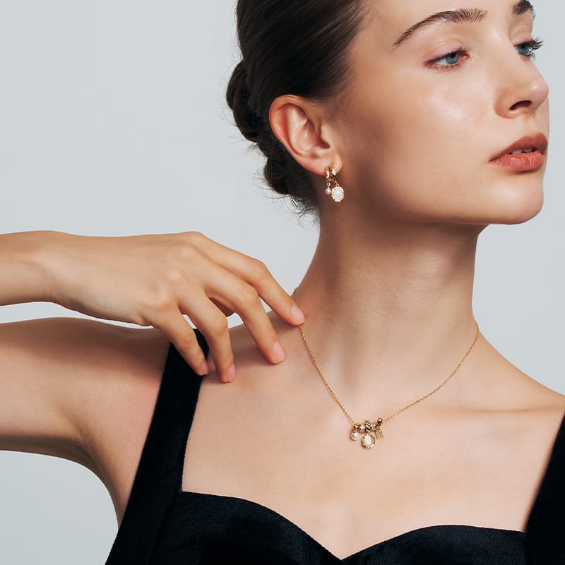 Mother of Pearl Charm Necklace AmberLollipop