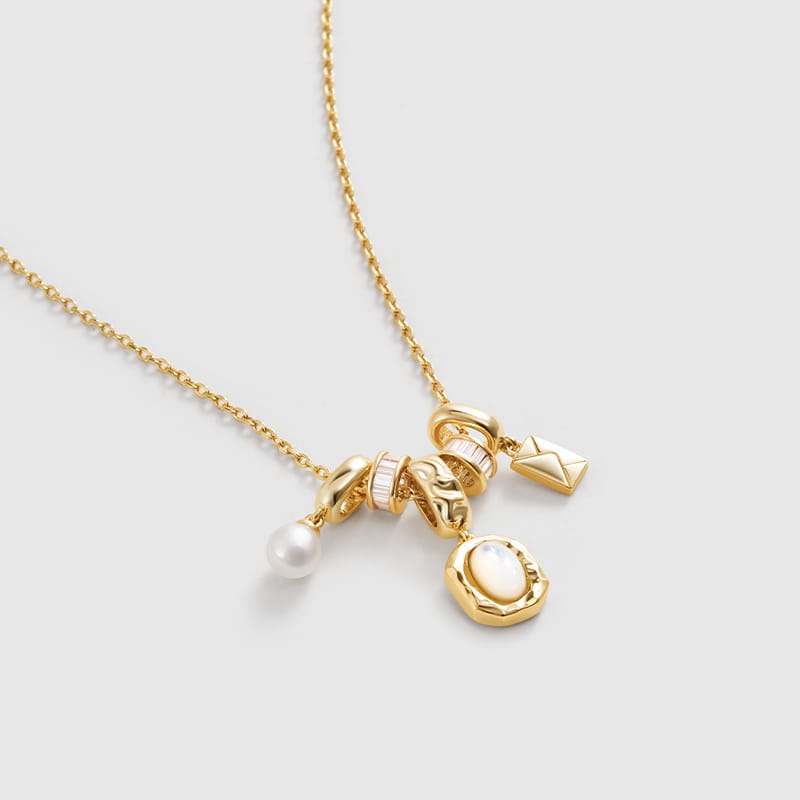 Mother of Pearl Charm Necklace AmberLollipop