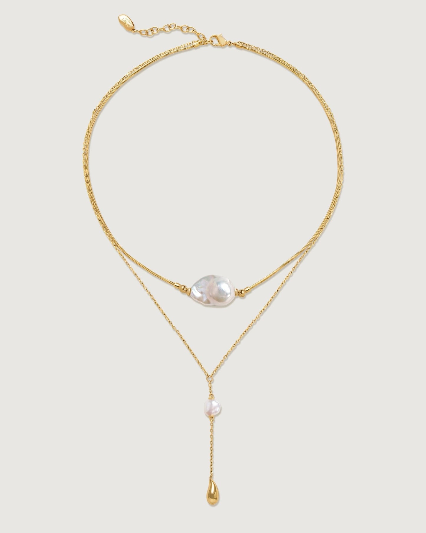 Nectar Baroque Pearl Layer Necklace - Amber lollipop