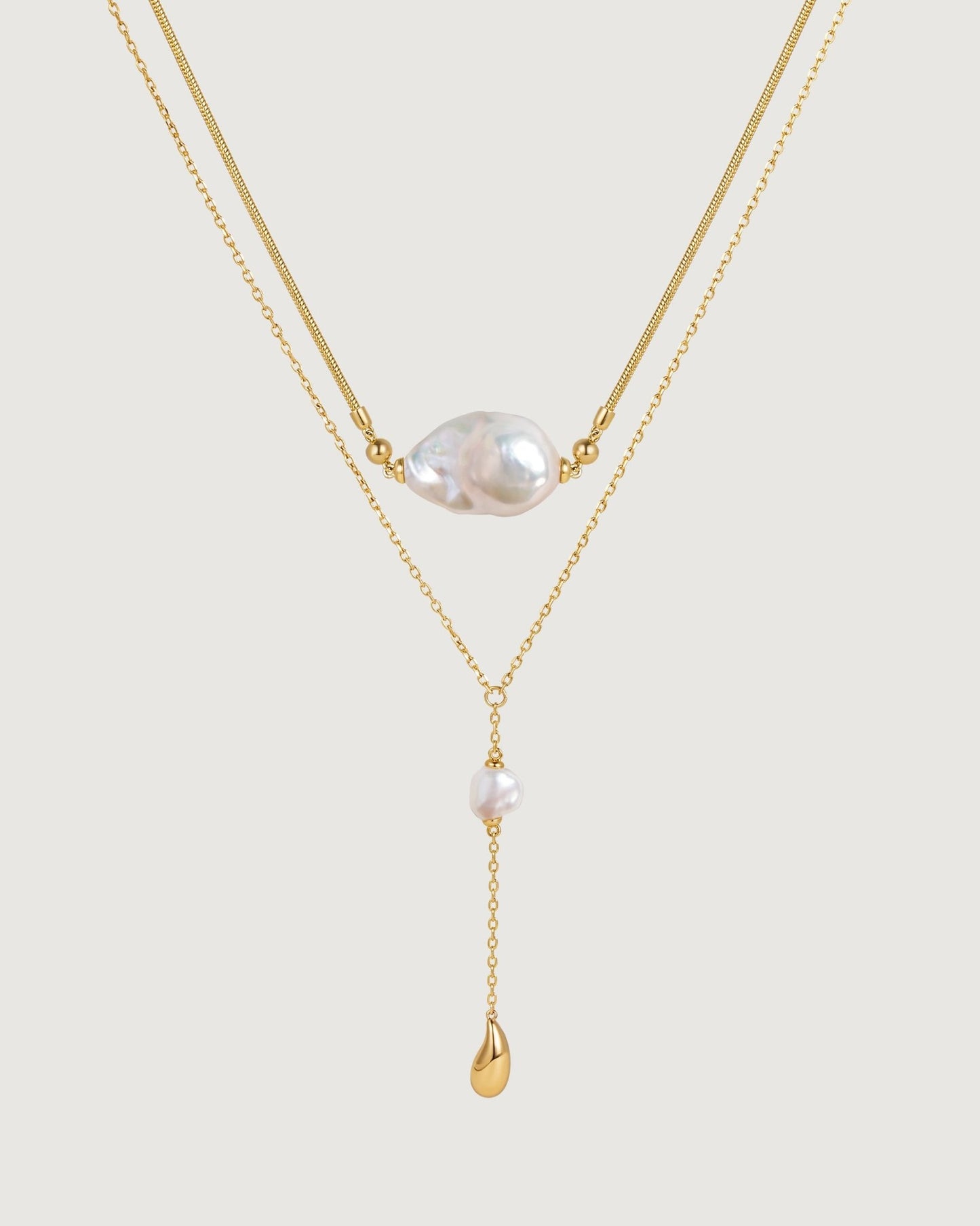 Nectar Baroque Pearl Layer Necklace - Amber lollipop