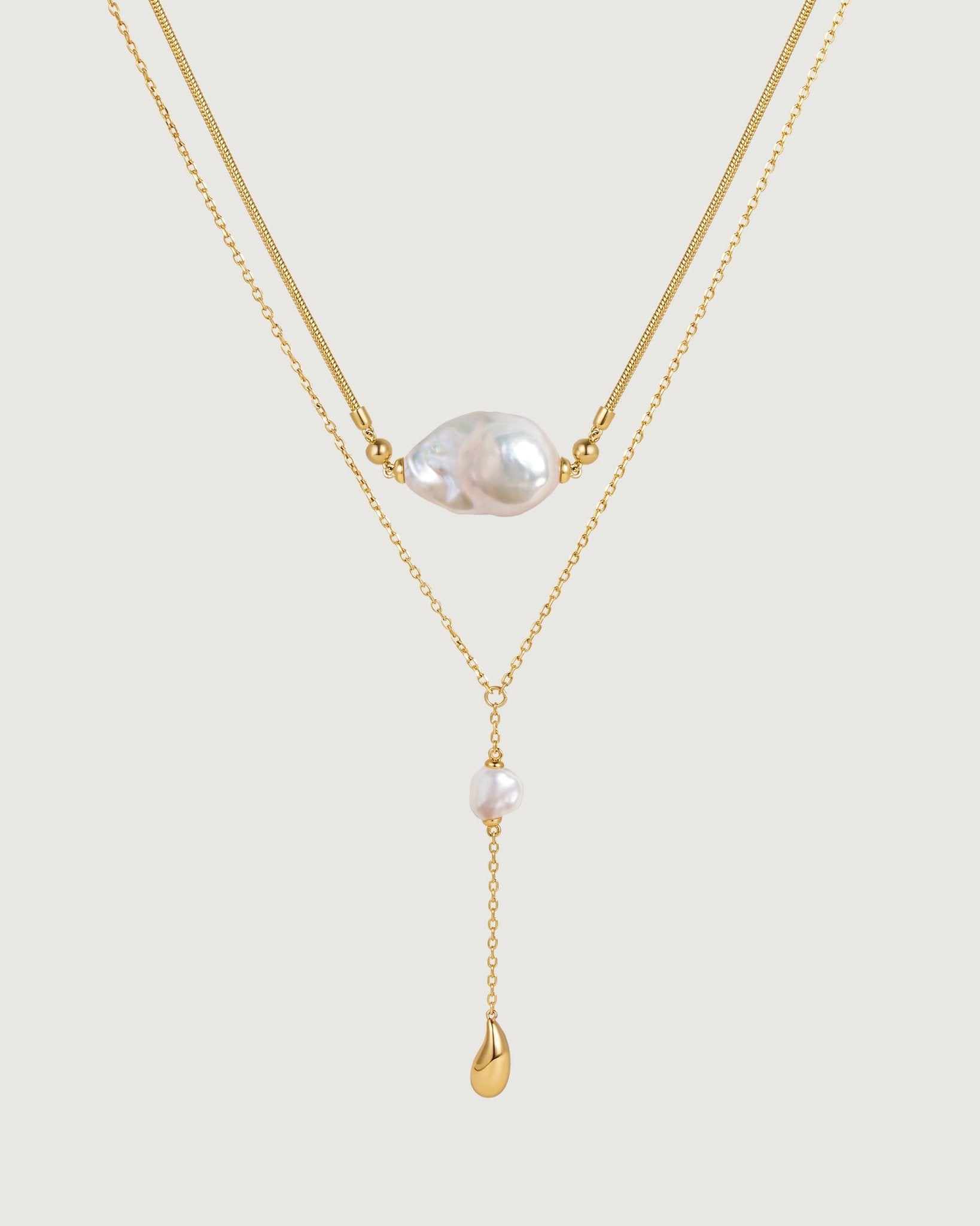 Nectar Baroque Pearl Layer Necklace - Amber lollipop