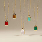 Oil Frame Gemstone Pendant Necklace AmberLollipop