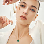 Oil Frame Gemstone Pendant Necklace AmberLollipop
