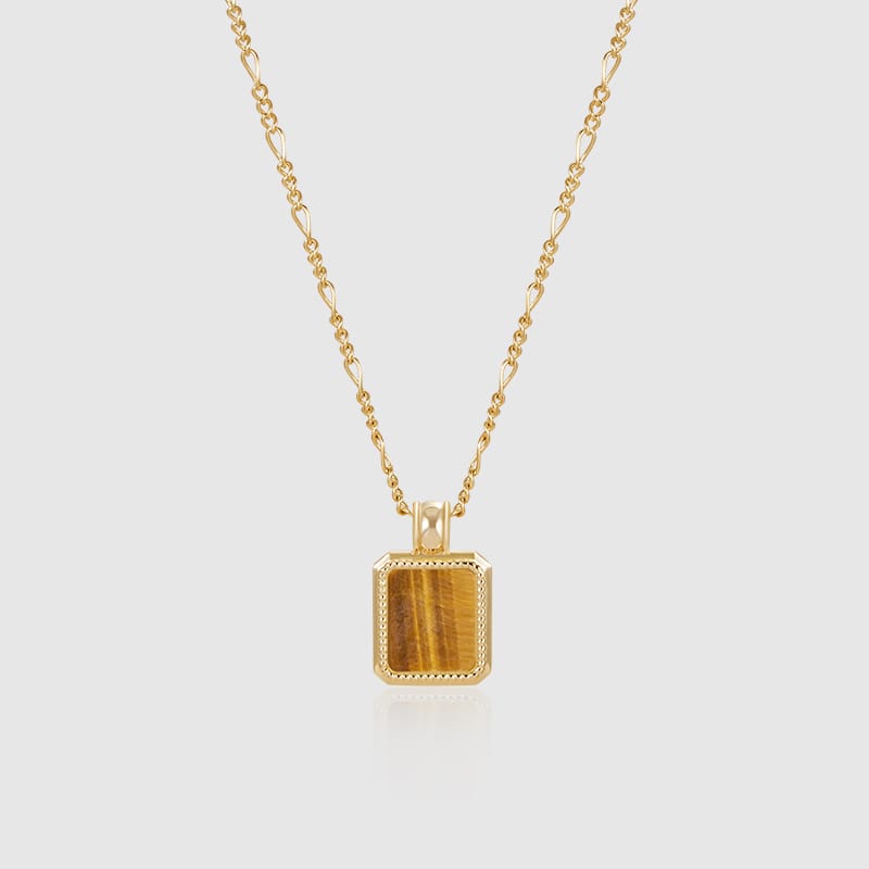 Oil Frame Gemstone Pendant Necklace AmberLollipop