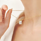 Oil Frame Gemstone Pendant Necklace AmberLollipop