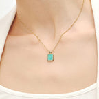 Oil Frame Gemstone Pendant Necklace AmberLollipop