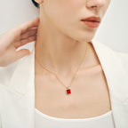 Oil Frame Gemstone Pendant Necklace AmberLollipop