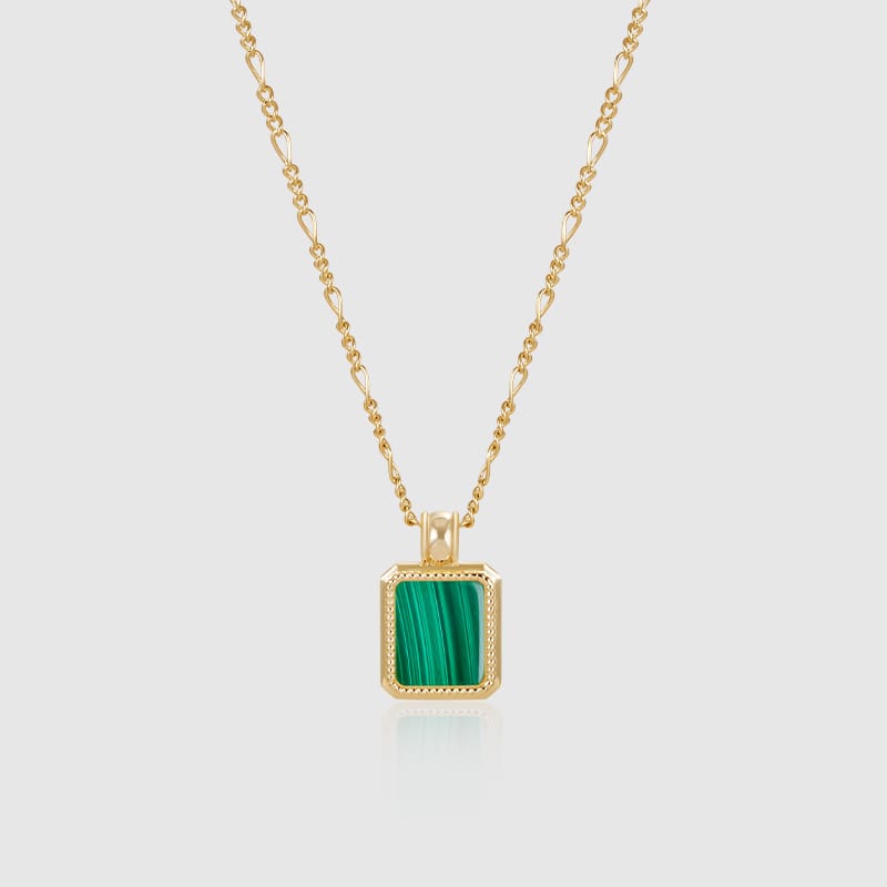 Oil Frame Gemstone Pendant Necklace AmberLollipop
