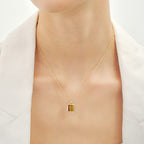 Oil Frame Gemstone Pendant Necklace AmberLollipop