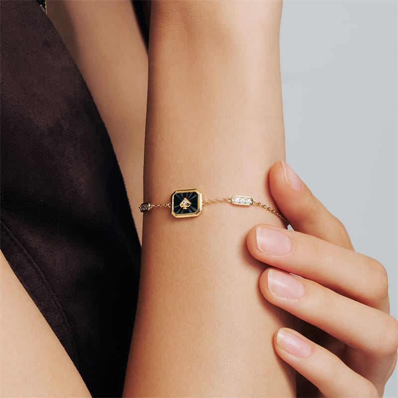 Oil Frame Vintage Gemstone Bracelet AmberLollipop