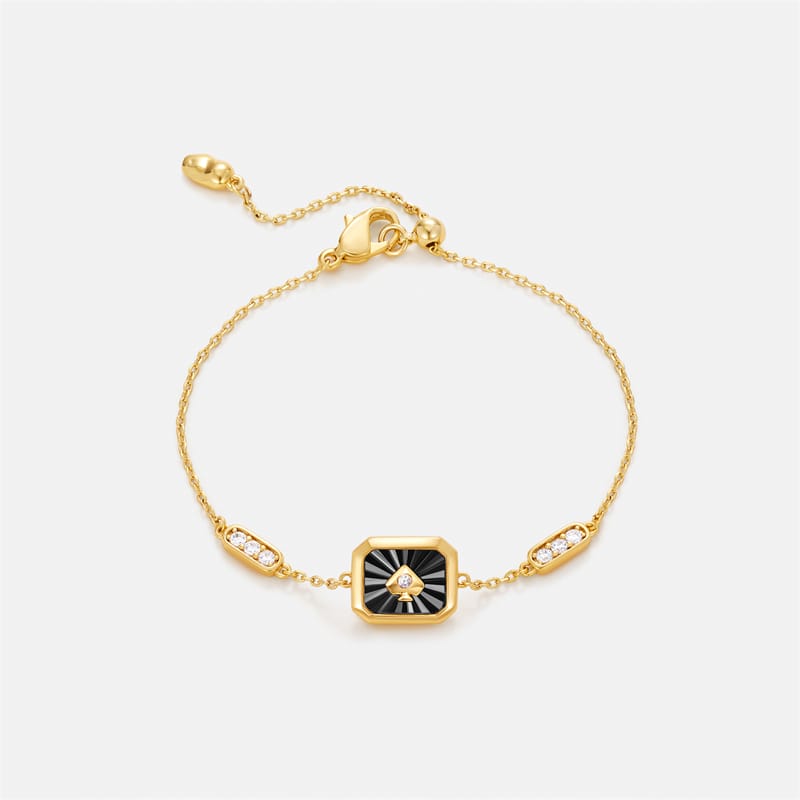 Oil Frame Vintage Gemstone Bracelet AmberLollipop