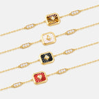 Oil Frame Vintage Gemstone Bracelet AmberLollipop