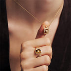 Oil Frame Vintage Gemstone Necklace AmberLollipop