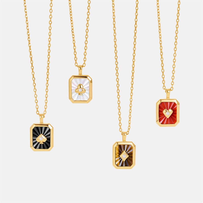 Oil Frame Vintage Gemstone Necklace AmberLollipop