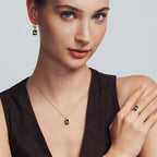 Oil Frame Vintage Gemstone Necklace AmberLollipop