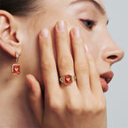 Oil Frame Vintage Gemstone Open Ring AmberLollipop