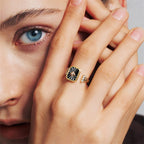 Oil Frame Vintage Gemstone Open Ring AmberLollipop