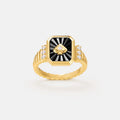 Oil Frame Vintage Gemstone Open Ring AmberLollipop