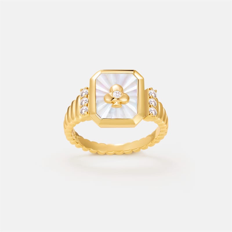 Oil Frame Vintage Gemstone Open Ring AmberLollipop