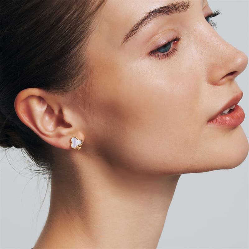 Oil Frame Vintage Gemstone Stud Earrings AmberLollipop