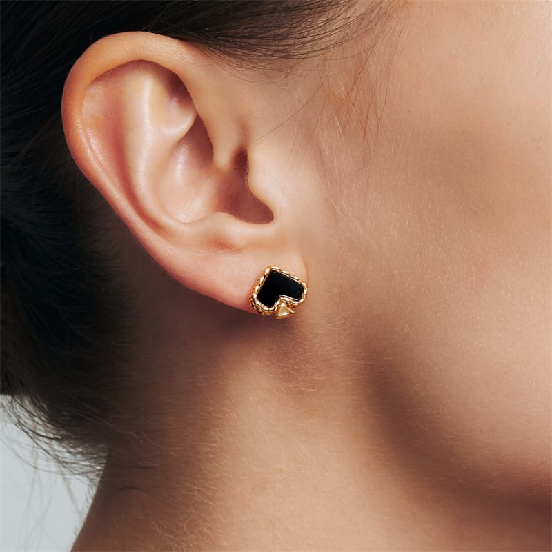 Oil Frame Vintage Gemstone Stud Earrings AmberLollipop