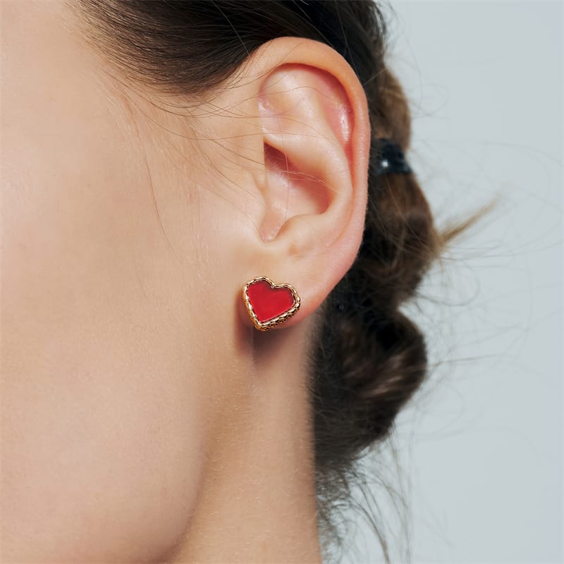 Oil Frame Vintage Gemstone Stud Earrings AmberLollipop