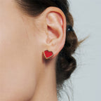 Oil Frame Vintage Gemstone Stud Earrings AmberLollipop