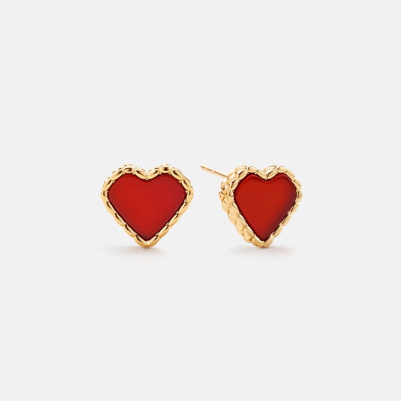 Oil Frame Vintage Gemstone Stud Earrings AmberLollipop
