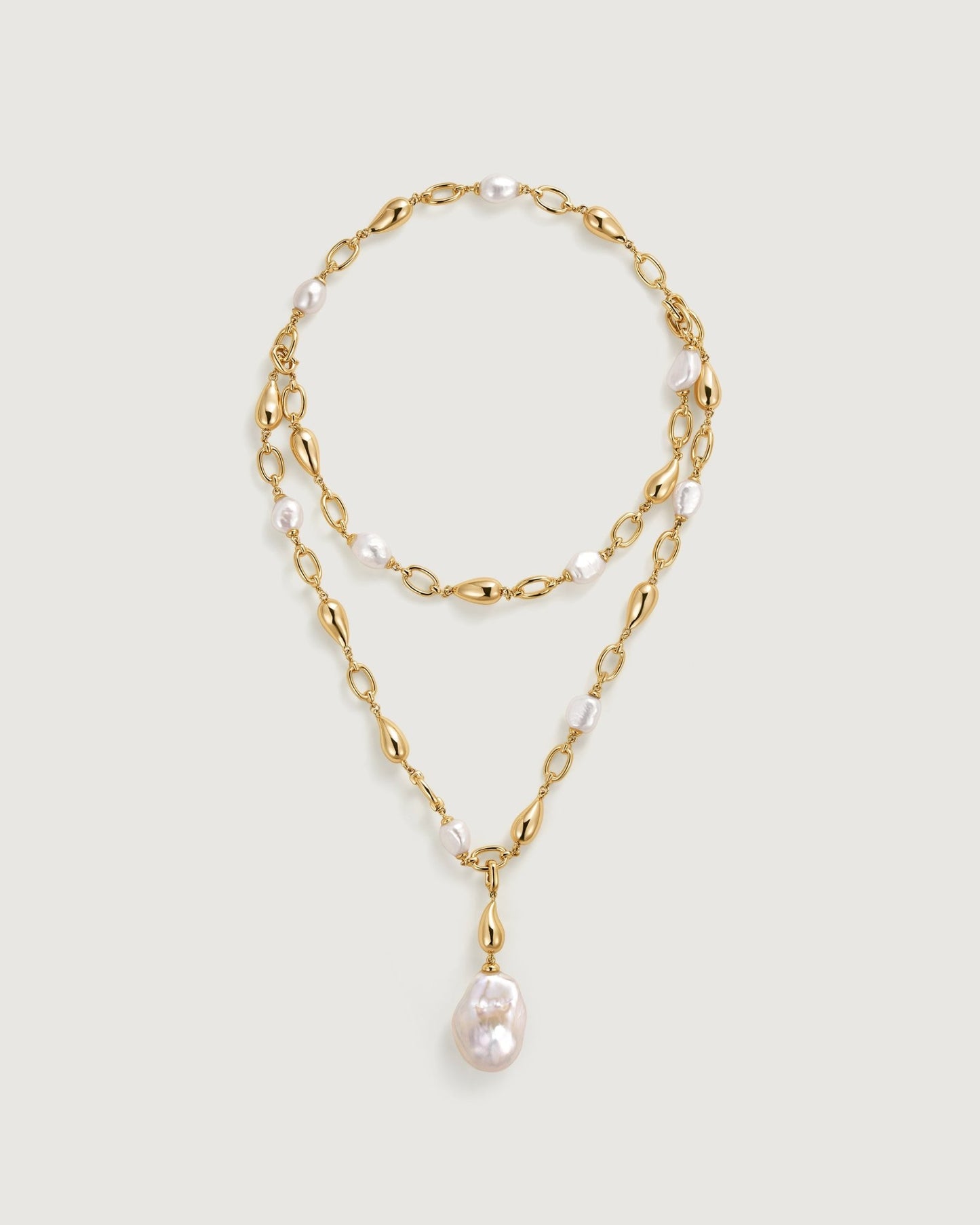 One To Wear Baroque Pearl Necklace - Amber lollipop