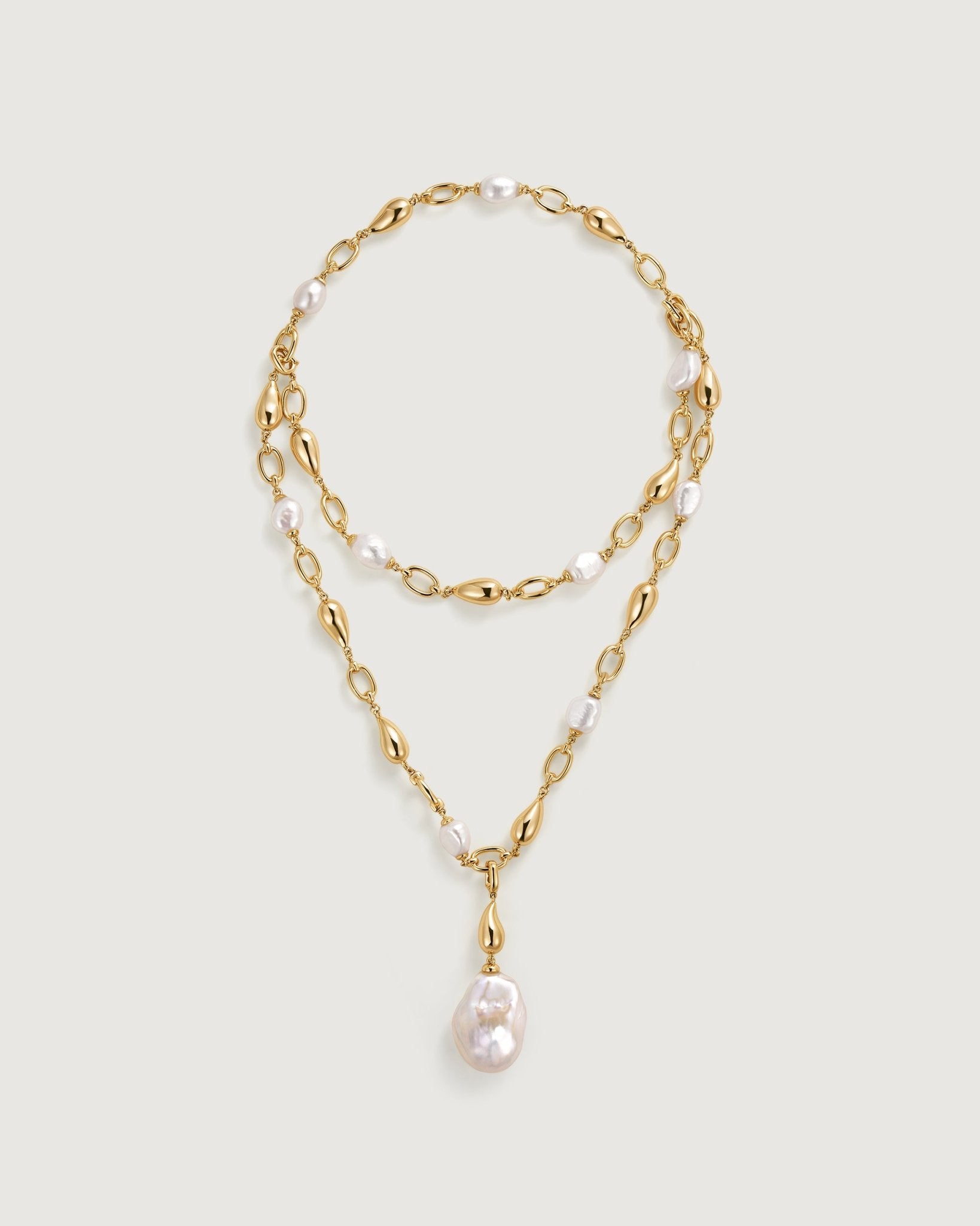 One To Wear Baroque Pearl Necklace - Amber lollipop