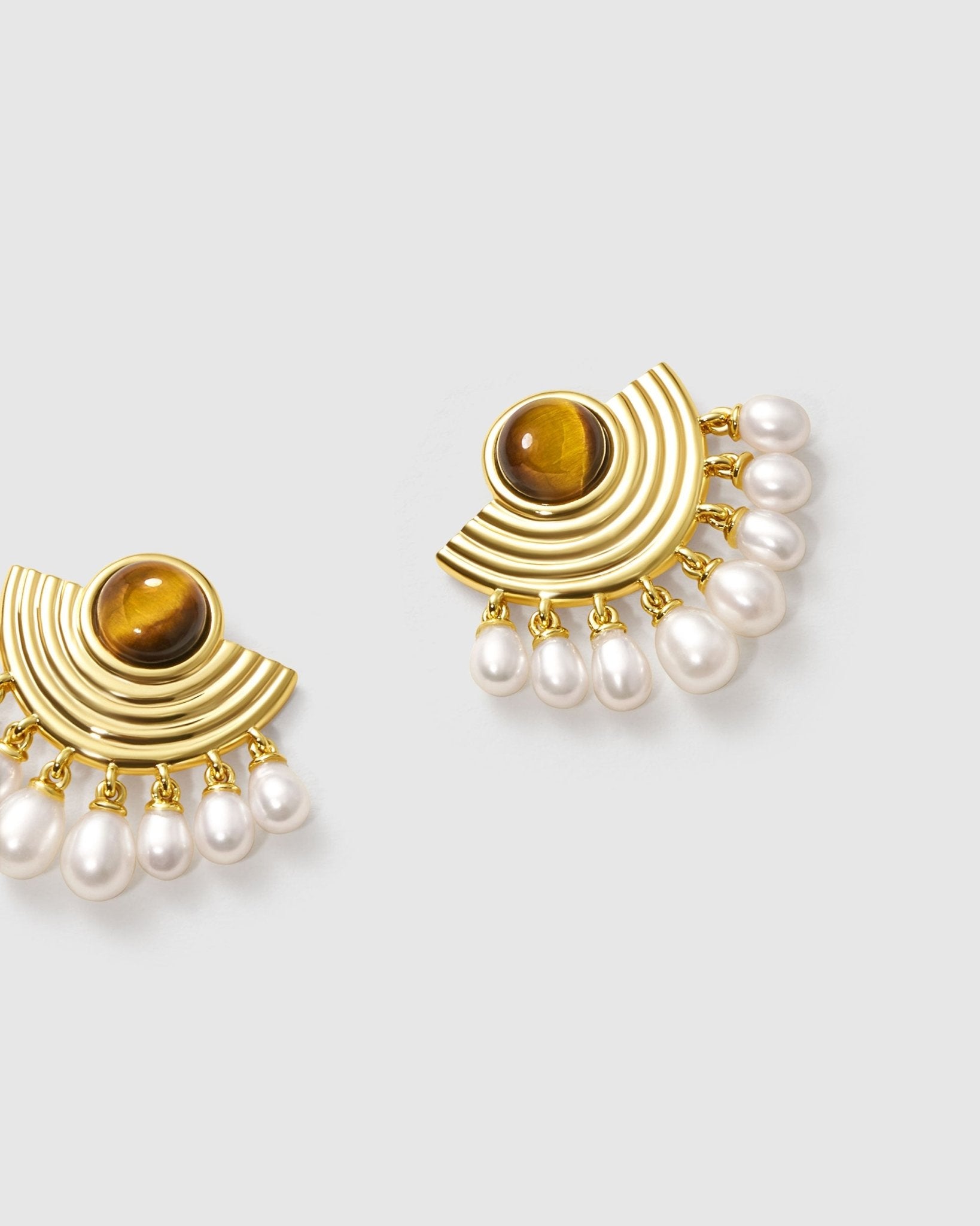 Opera Phantom Tigerite Earring - Amber lollipop