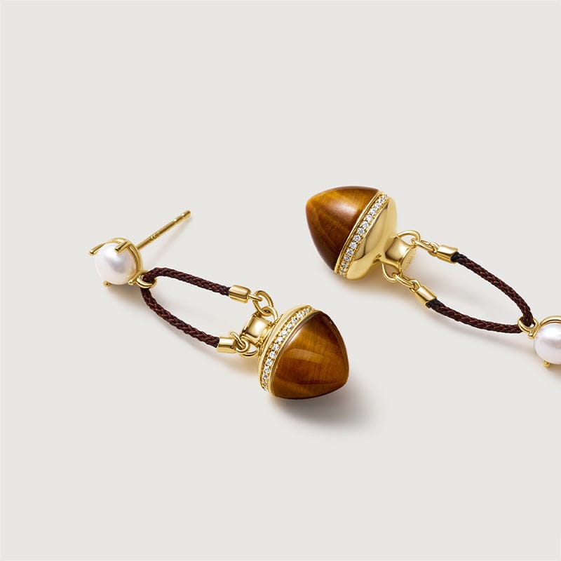 Oracle Tiger’s Eye Drop Earrings AmberLollipop