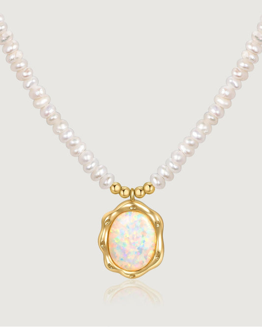 Palette Opal Pearl Necklace - Amber lollipop