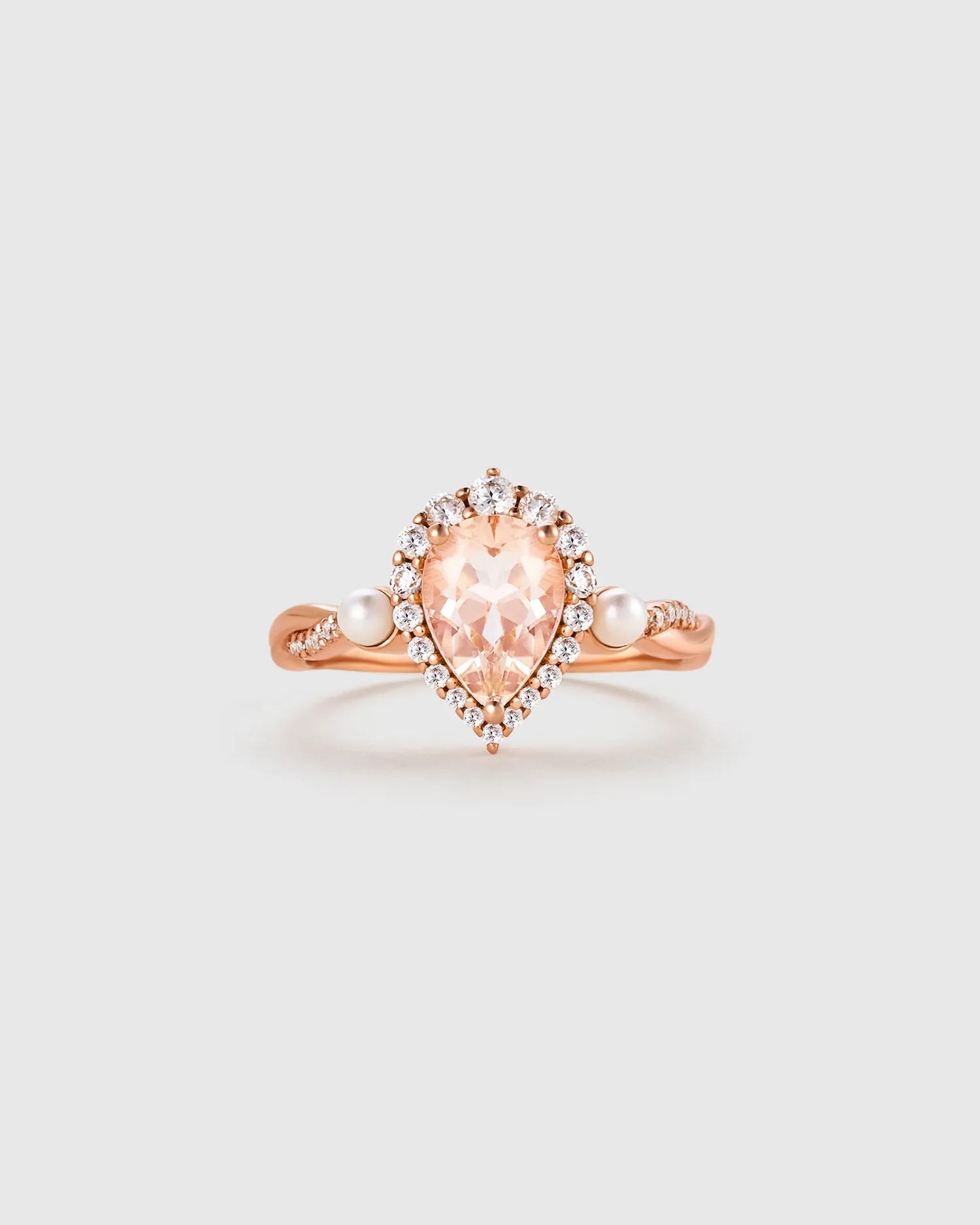 Pear Morganite Ring Set - Amber Lollipop
