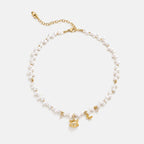 Personalized Cat Butterfly Pearl Necklace AmberLollipop