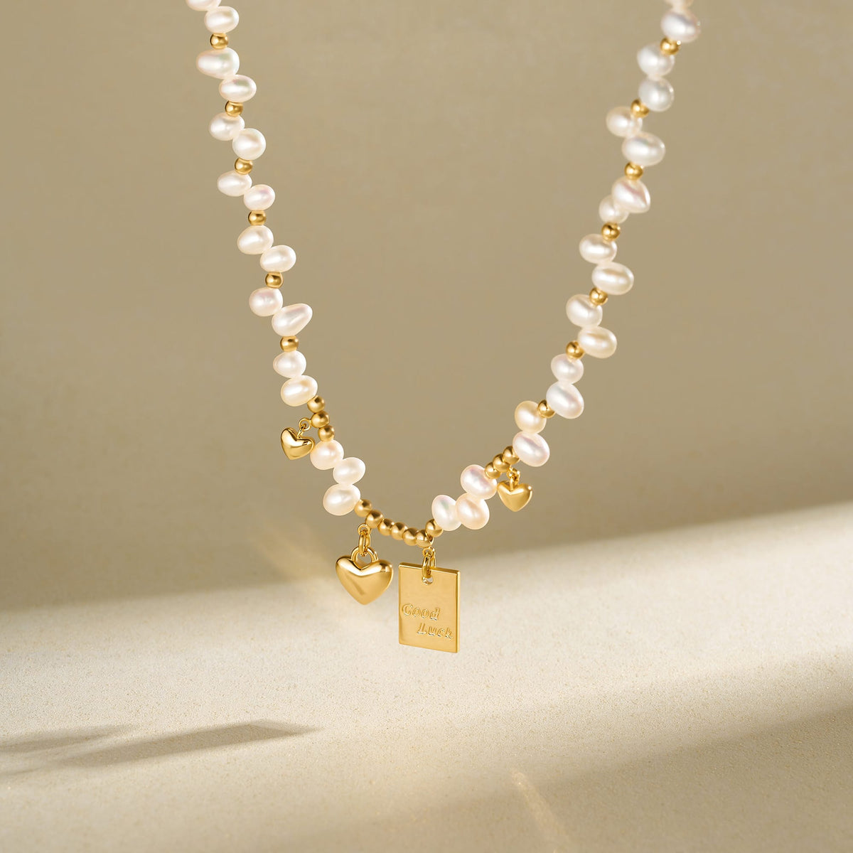 Personalized Lucky & Love Pearl Necklace AmberLollipop