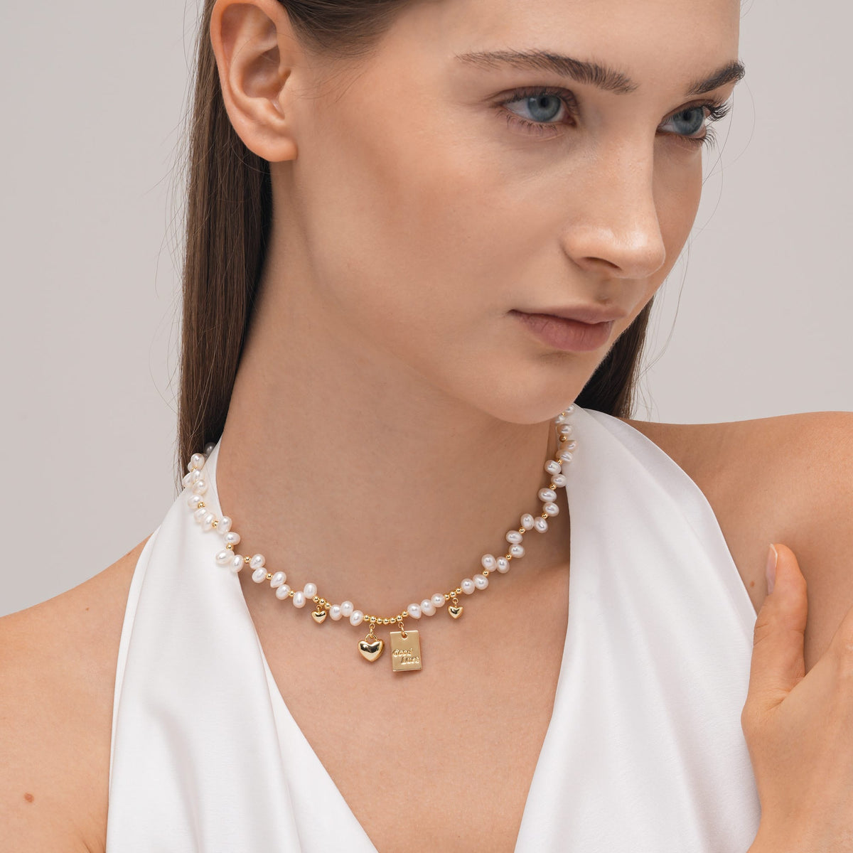 Personalized Lucky & Love Pearl Necklace AmberLollipop