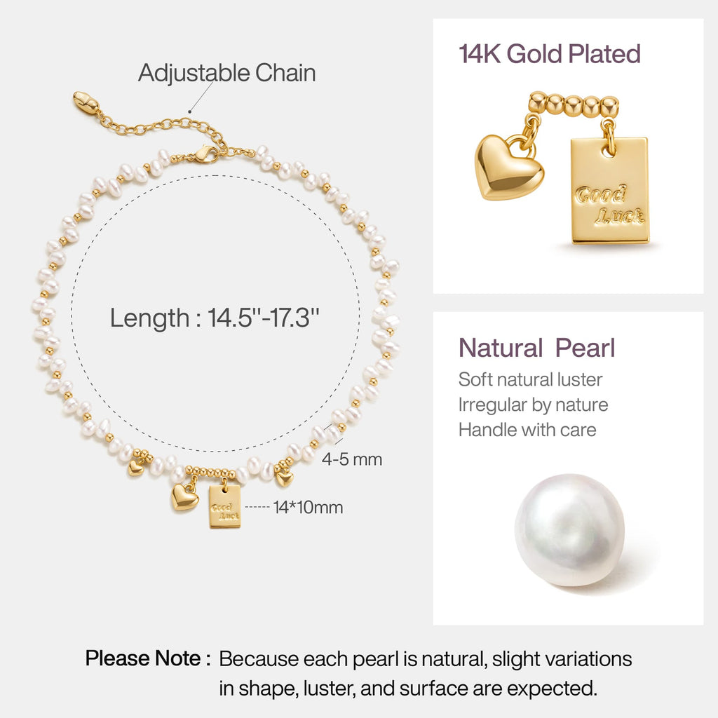 Personalized Lucky & Love Pearl Necklace AmberLollipop